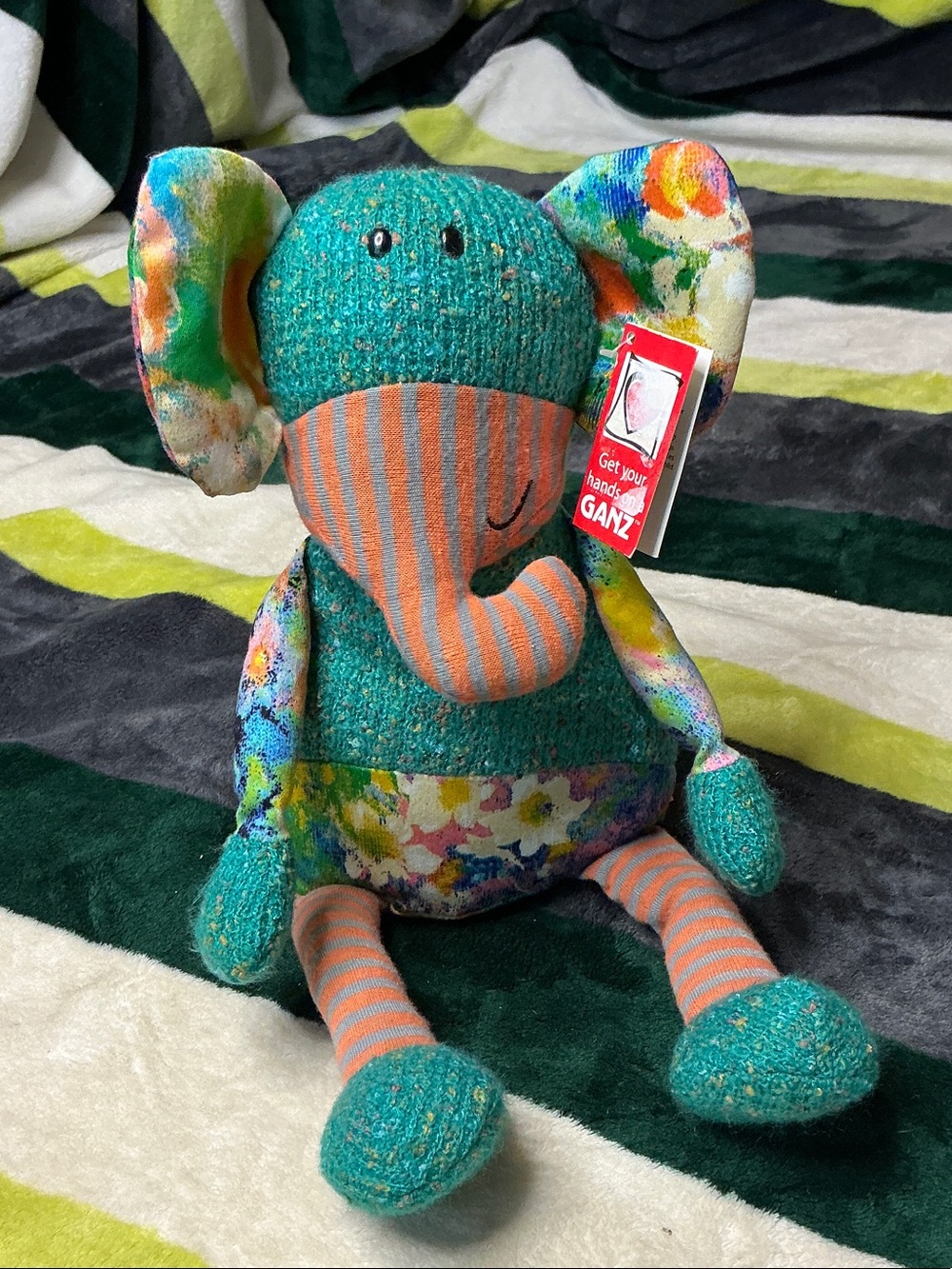 NWT GANZ Kids “Watermarks “Elephant Plush Stuffed Animal Toy 14”